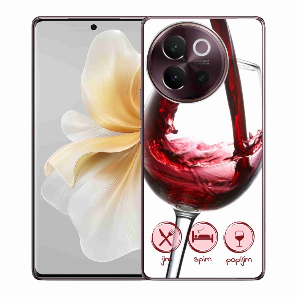 Gelový obal mmCase na Vivo V40 Lite 5G - sklenička vína červené