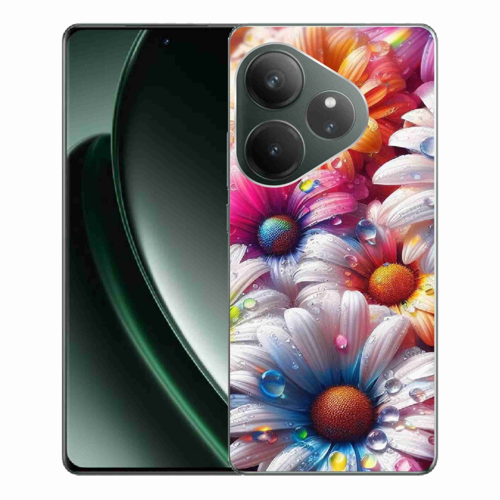 Gelový kryt mmCase na Realme GT 6 5G/GT 6T 5G - barevné kopretiny