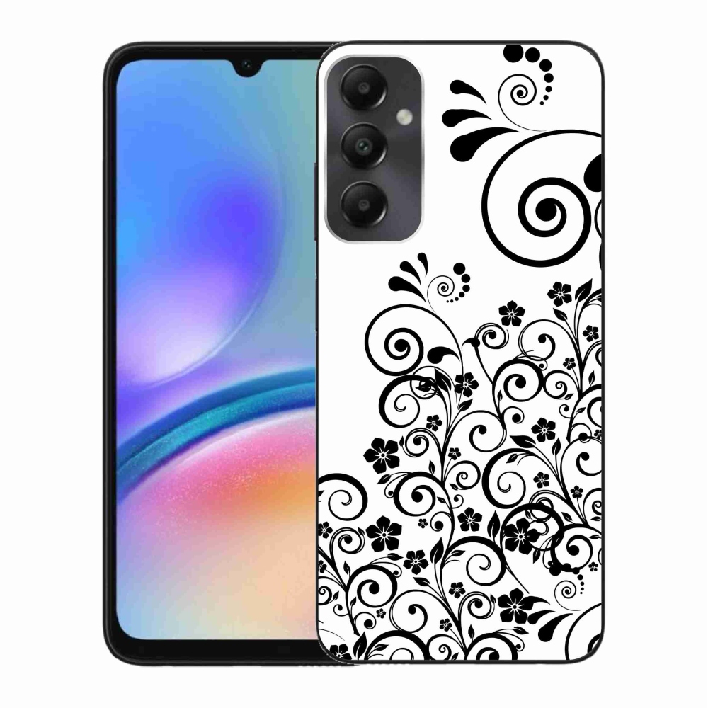 Gelový kryt mmCase na Samsung Galaxy A05s - černobílé květinové vzory
