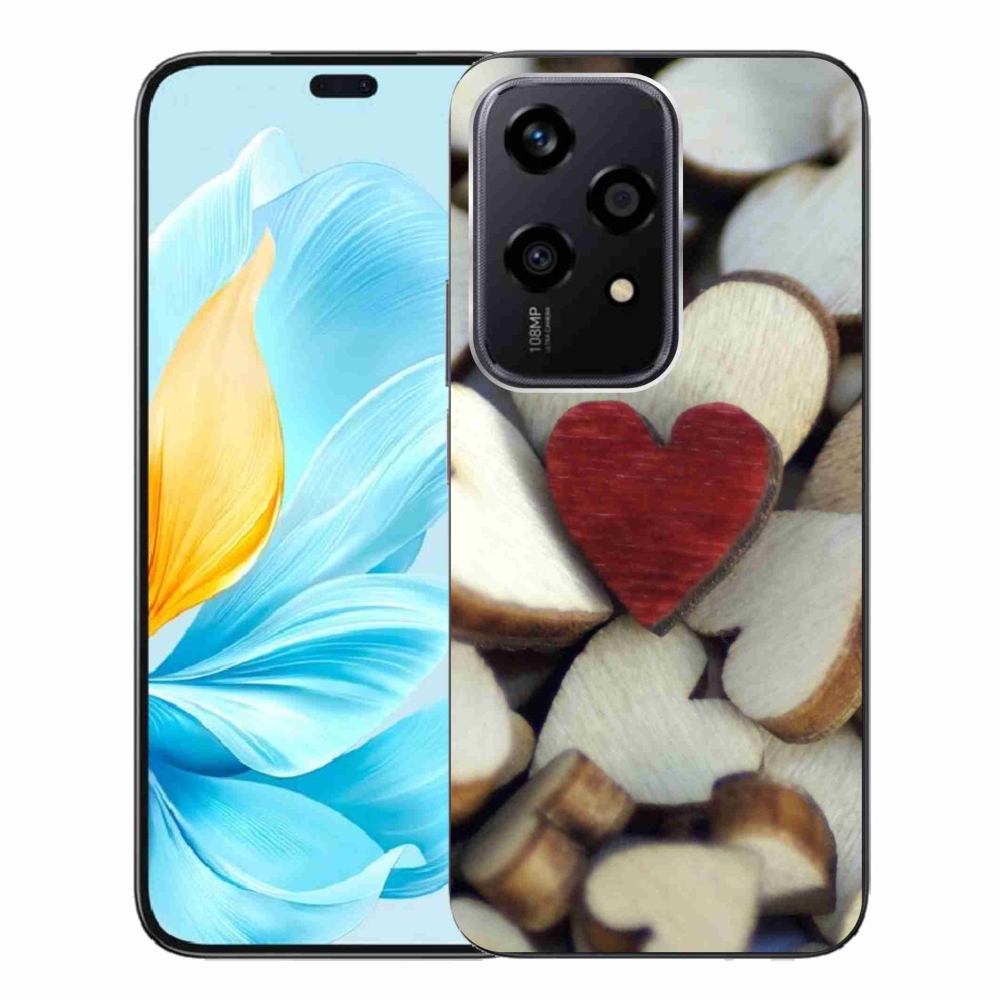 Gelový kryt mmCase na Honor 200 Lite 5G - gravírované červené srdce 