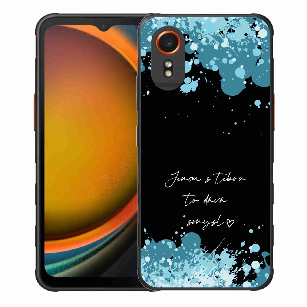 Gelový kryt mmCase na Samsung Galaxy Xcover 7 - zamilovaný text černé pozadí