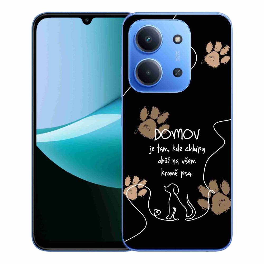 Gelový kryt mmCase na Xiaomi Redmi 15C 4G/5G (173mm) - psí motiv černé pozadí