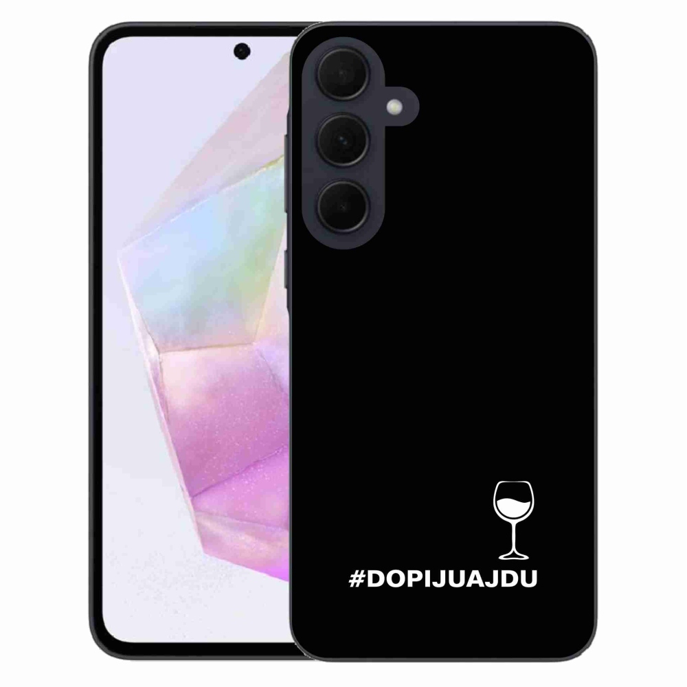 Gelový kryt mmCase na Samsung Galaxy A35 5G - vinný motiv černé pozadí