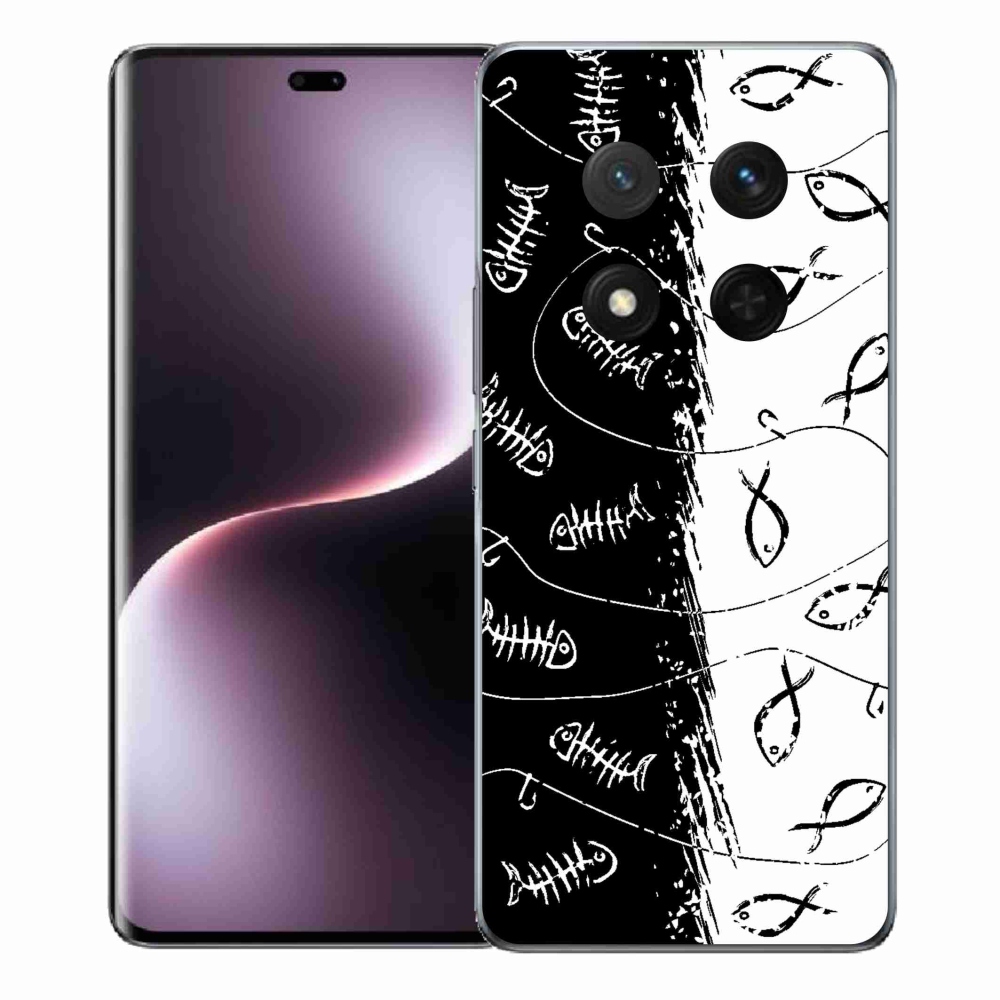 Gelový kryt mmCase na Honor Magic 7 Lite 5G - kostry a rybky