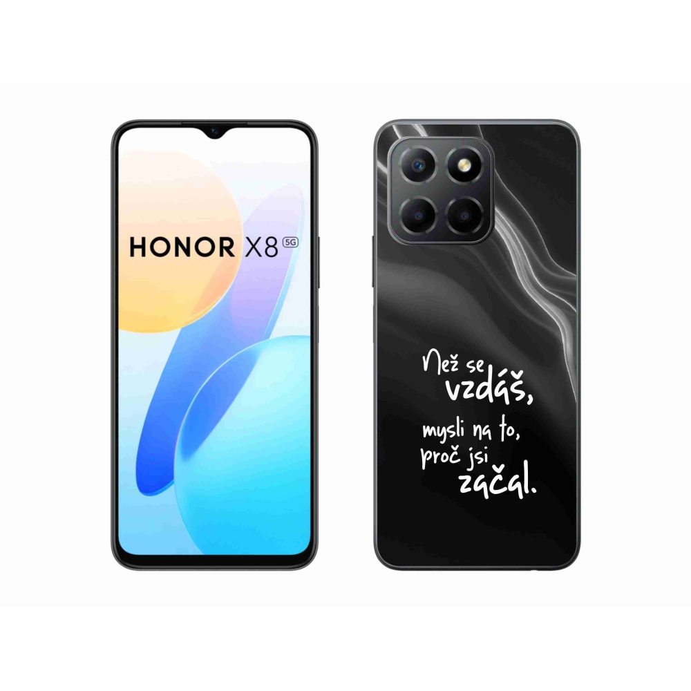 Gelový kryt mmCase na Honor X8 5G/Honor 70 Lite 5G - citát 2 černé pozadí