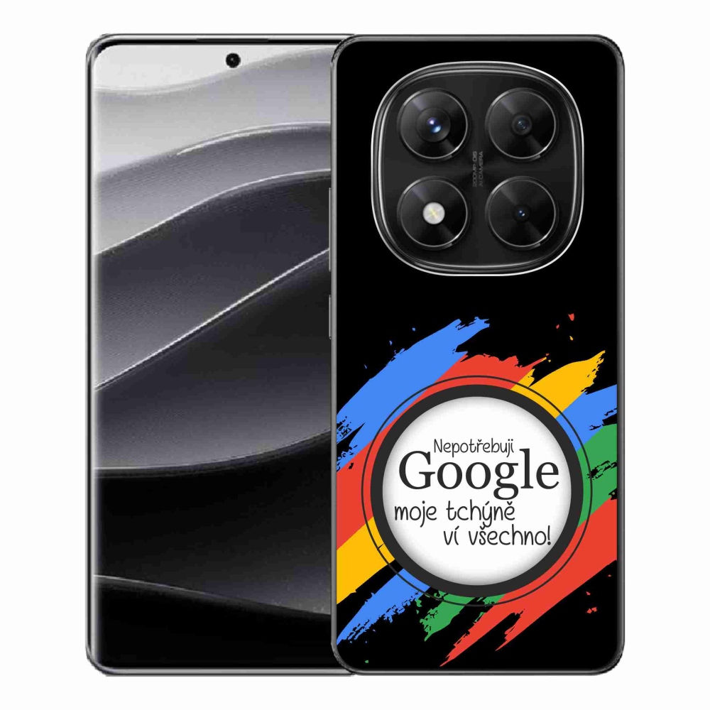 Gelový kryt mmCase na Xiaomi Redmi Note 14 Pro 5G/Poco X7 5G - tchýně ví všechno černé pozadí