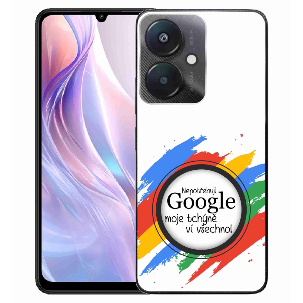 Gelový kryt mmCase na Xiaomi Redmi 13C 5G  - tchýně ví všechno bílé pozadí