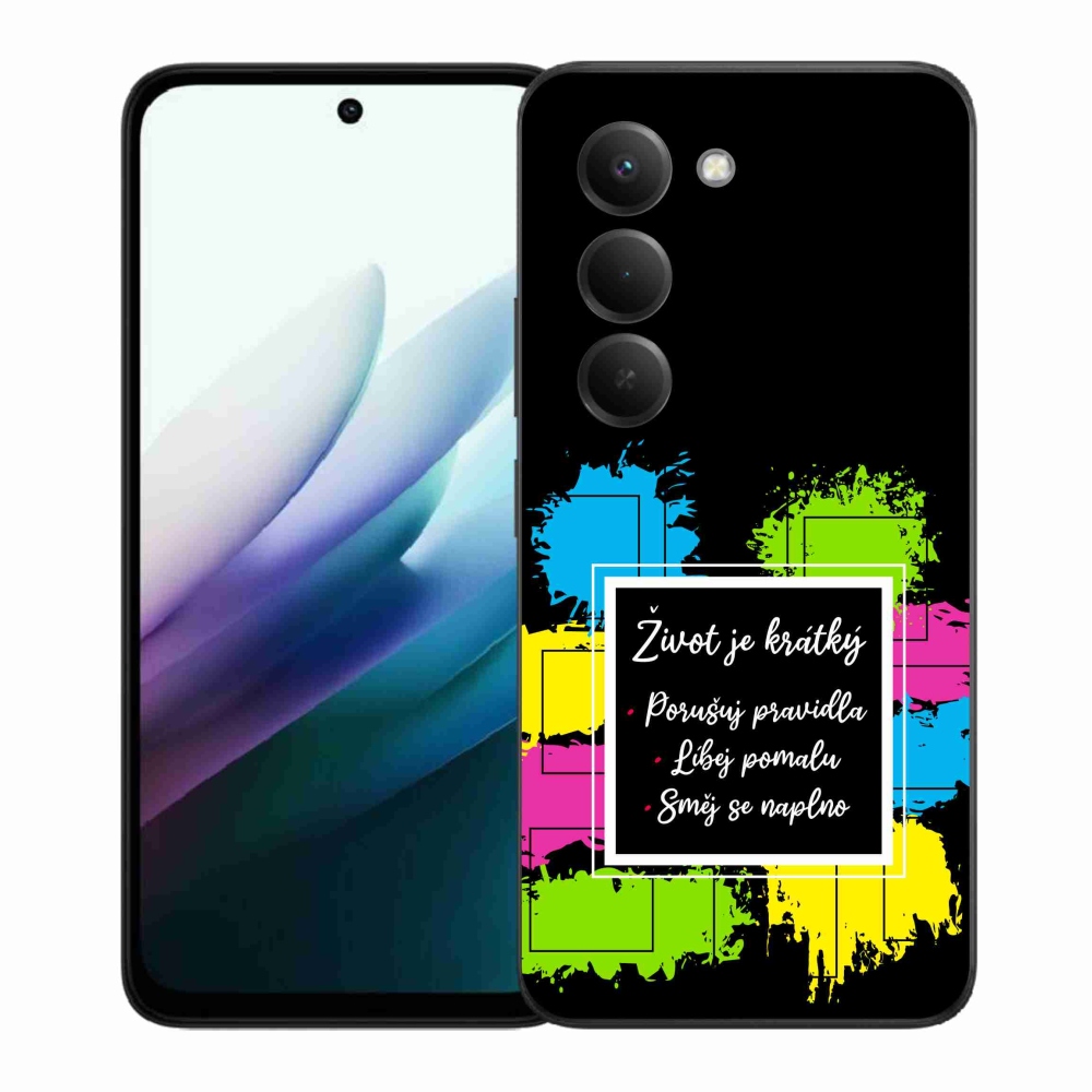 Gelový kryt mmCase na Xiaomi Redmi 15 4G/5G (171mm) - citát 5 černé pozadí