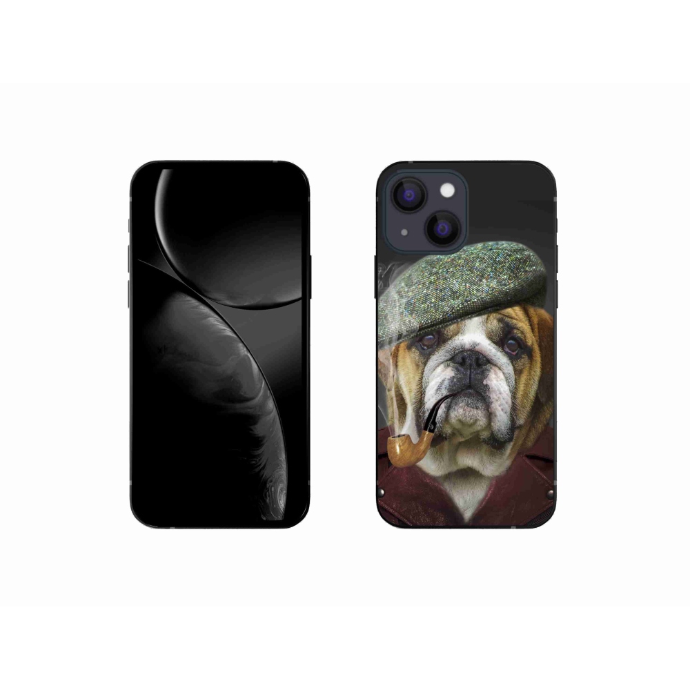 Gelový kryt mmCase na iPhone 13 mini - pes s fajfkou