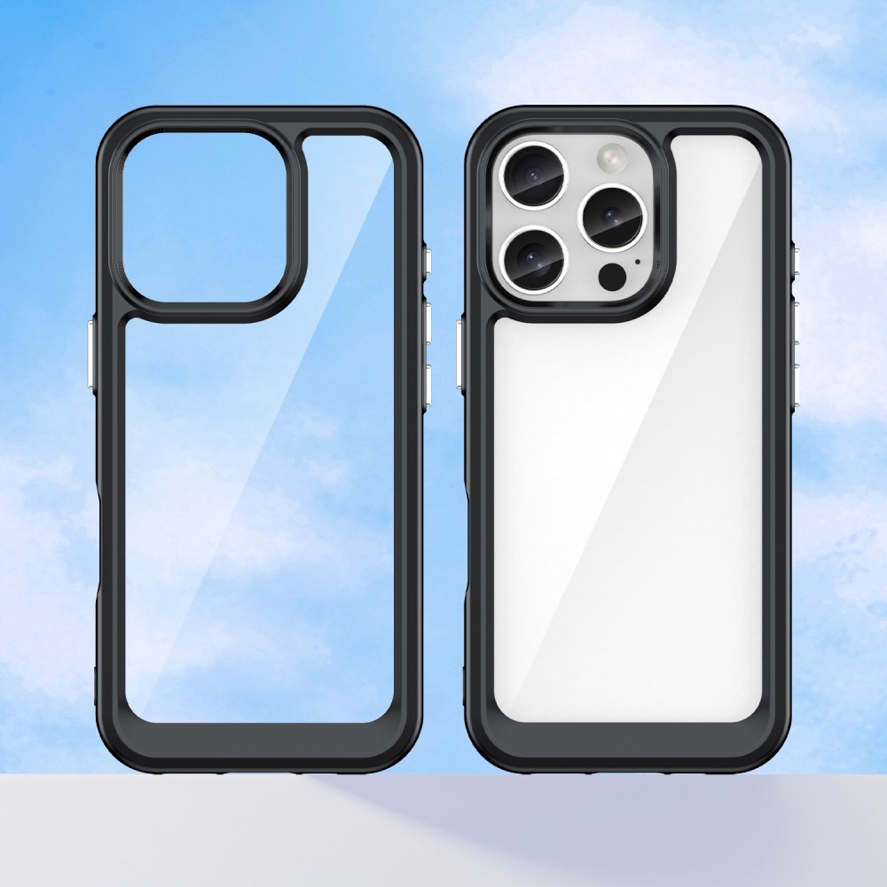 Gelový obal s pevnými zády na iPhone 16 Pro - černý