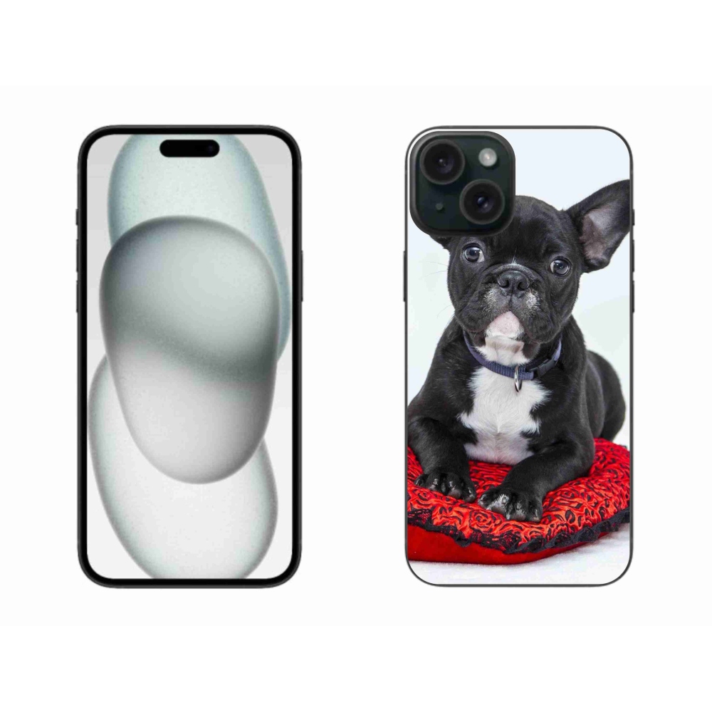 Gelový obal mmCase na iPhone 15 Plus - buldok