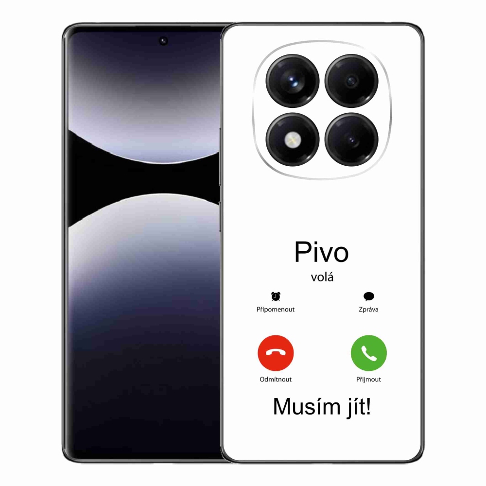 Gelový kryt mmCase na Xiaomi Redmi Note 14 Pro - pivo volá bílé pozadí