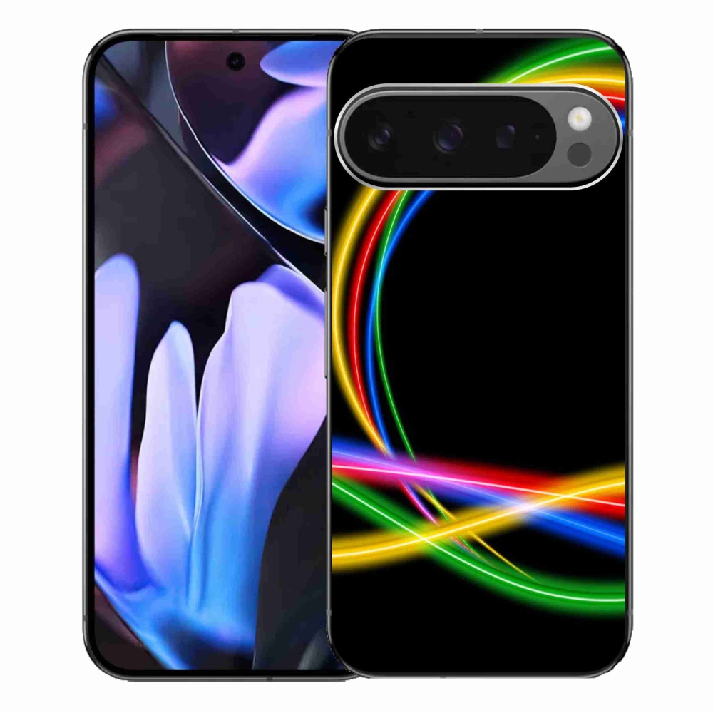 Gelový obal mmCase na Google Pixel 9 Pro XL - neonové kruhy