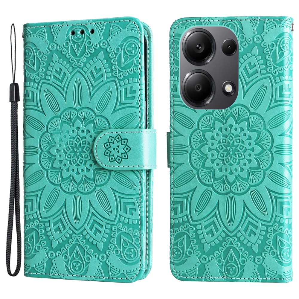 Sunflower knížkové pouzdro na Xiaomi Redmi Note 14S/Note 13 Pro 4G/Poco M6 Pro - modrozelené