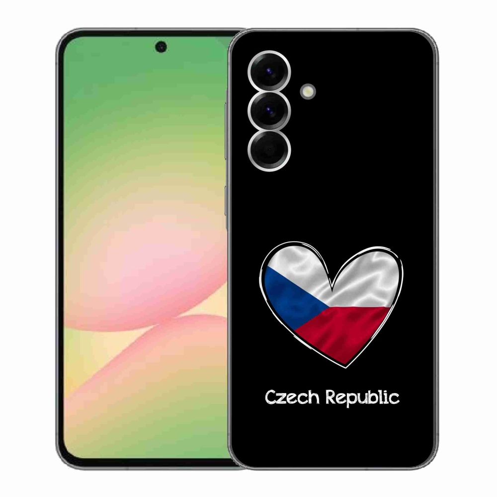 Gelový kryt mmCase na Samsung Galaxy A56 5G - vlajka srdce černé pozadí