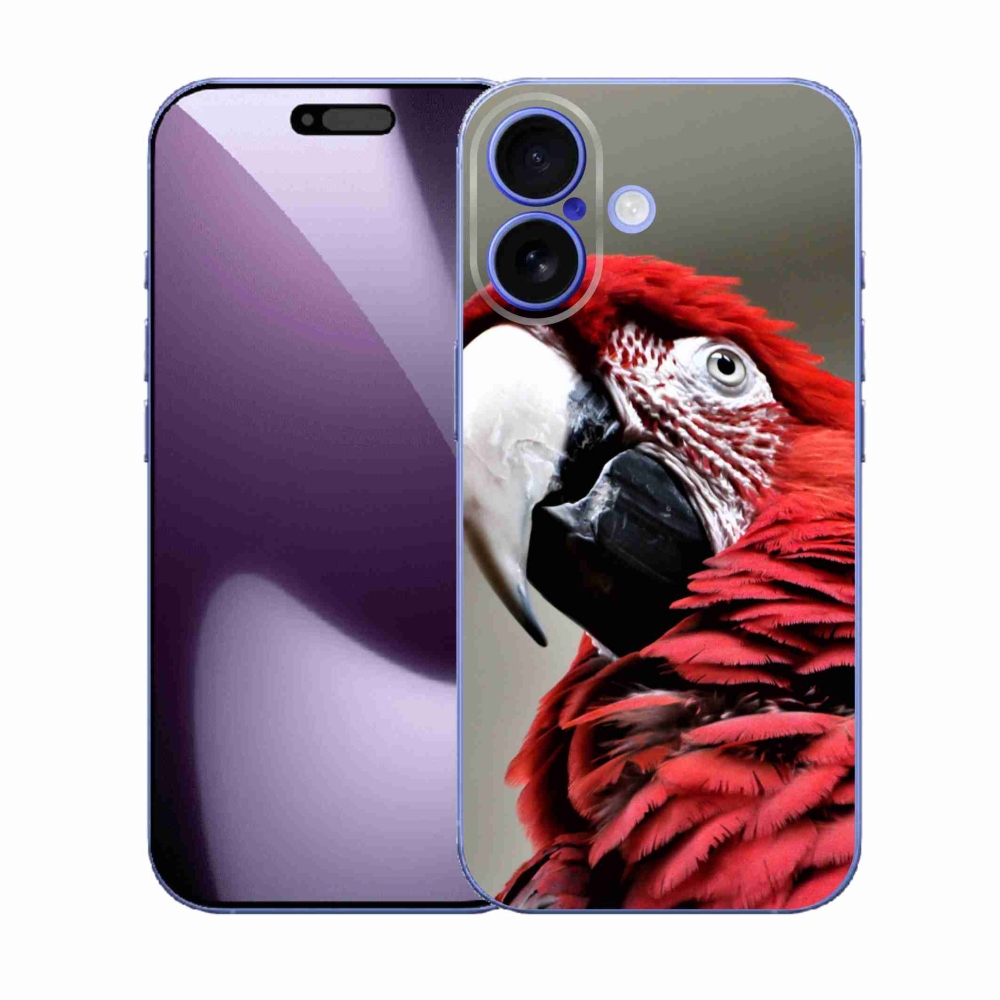 Gelový kryt mmCase na iPhone 17 - papoušek ara červený