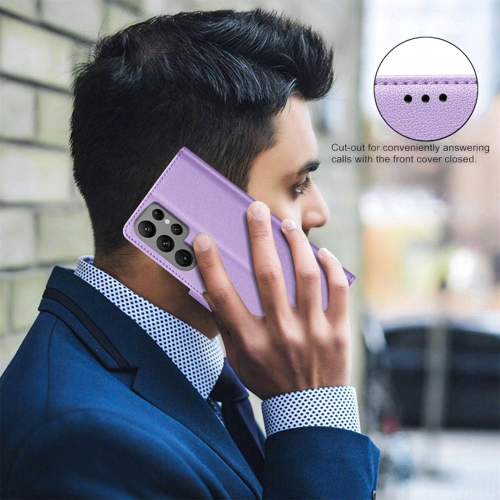 BINFEN knížkové pouzdro na Samsung Galaxy S25 Ultra - fialové