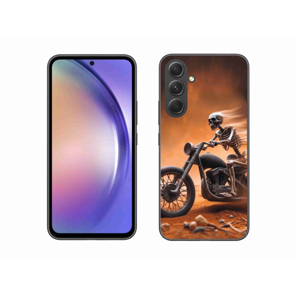 Gelový kryt mmCase na Samsung Galaxy A54 5G - kostra na motorce