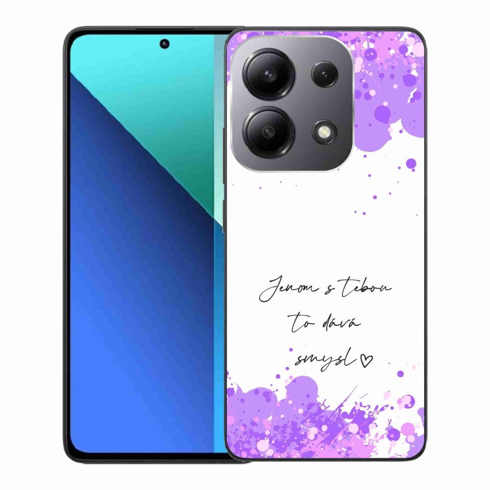 Gelový kryt mmCase na Xiaomi Redmi Note 13 - zamilovaný text bílé pozadí