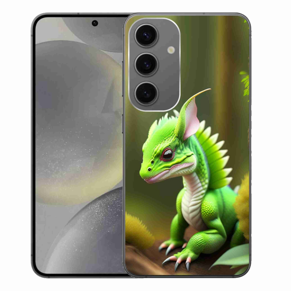 Gelový kryt mmCase na Samsung Galaxy S24+ - zelený dráček