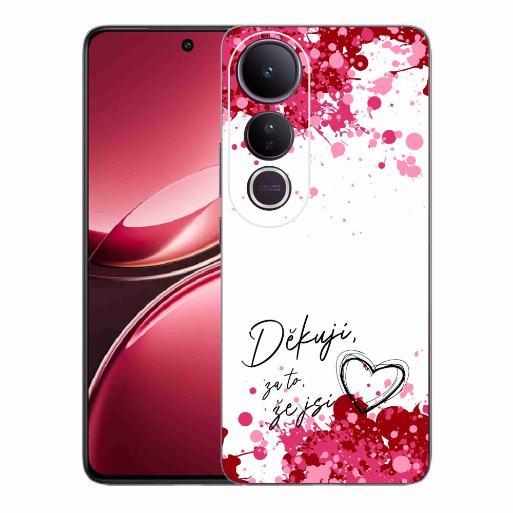 Gelový kryt mmCase na Vivo V50 Lite 4G/5G - zamilovaný text 2 bílé pozadí