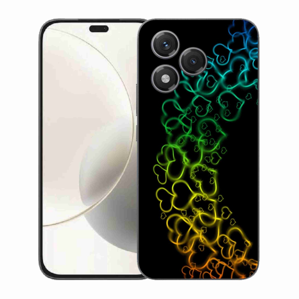 Gelový kryt mmCase na Honor 400 Lite - barevná srdíčka