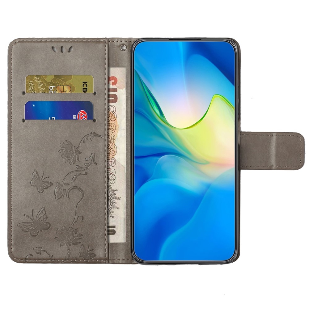 Flower knížkové pouzdro na Samsung Galaxy S24 - šedé