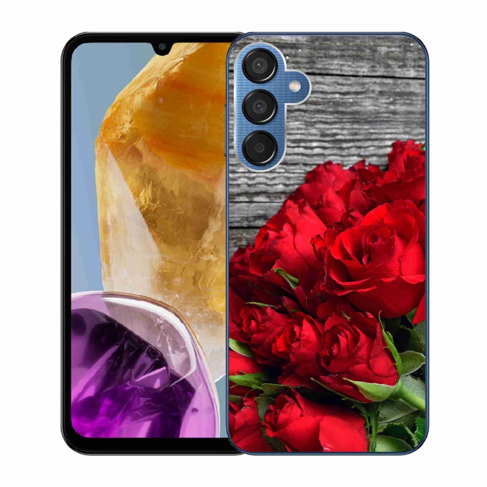 Gelový kryt mmCase na Samsung Galaxy M15 5G - červené růže