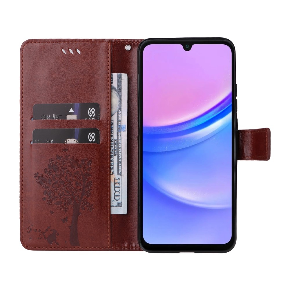 Trees knížkové pouzdro na Samsung Galaxy A16 4G/5G/A26 5G - hnědé