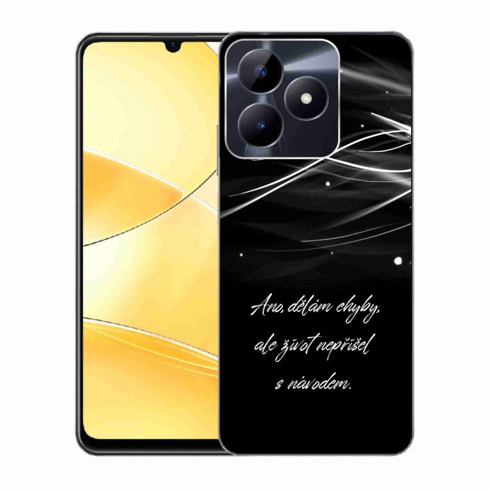 Gelový kryt mmCase na Realme C51/C53 - citát černé pozadí
