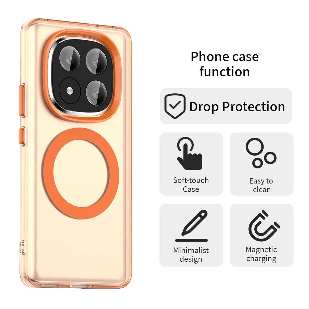 Candy gelový obal s MagSafe na Xiaomi Redmi Note 14 Pro+ 5G - oranžový