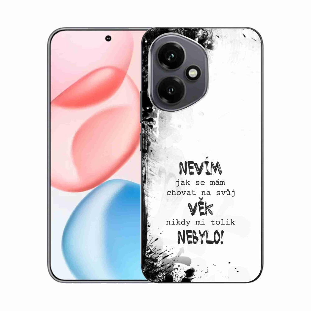 Gelový kryt mmCase na Honor 400 - vtipný text 14 bílé pozadí