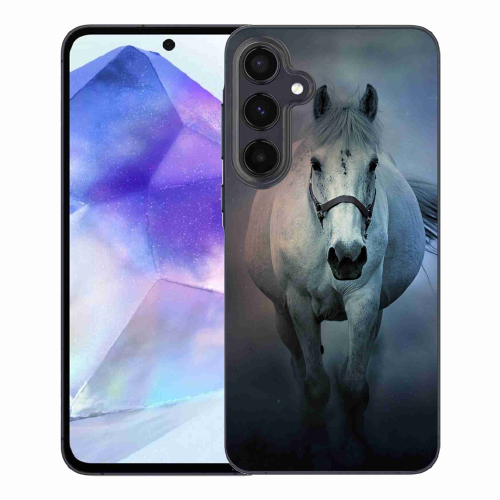 Gelový obal mmCase na Samsung Galaxy A55 5G - běžící bílý kůň
