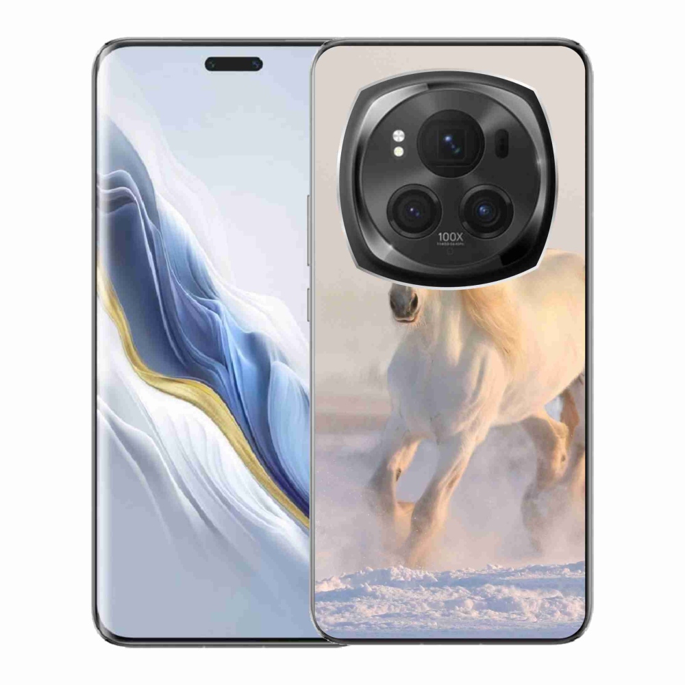 Gelový obal mmCase na Honor Magic 6 Pro 5G - kůň ve sněhu