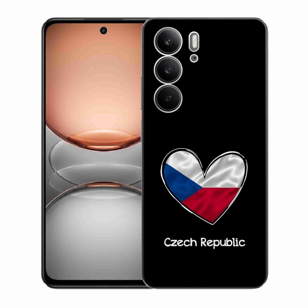 Gelový kryt mmCase na Realme C75 - vlajka srdce černé pozadí