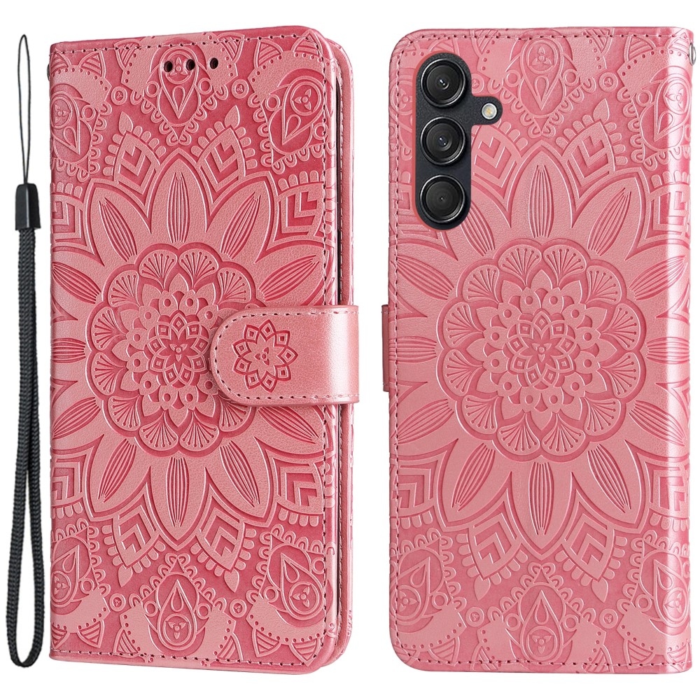 Sunflower knížkové pouzdro na Samsung Galaxy M55 5G - růžové