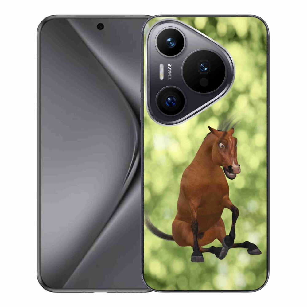 Gelový kryt mmCase na Huawei Pura 70 Pro - hnědý kreslený kůň 1