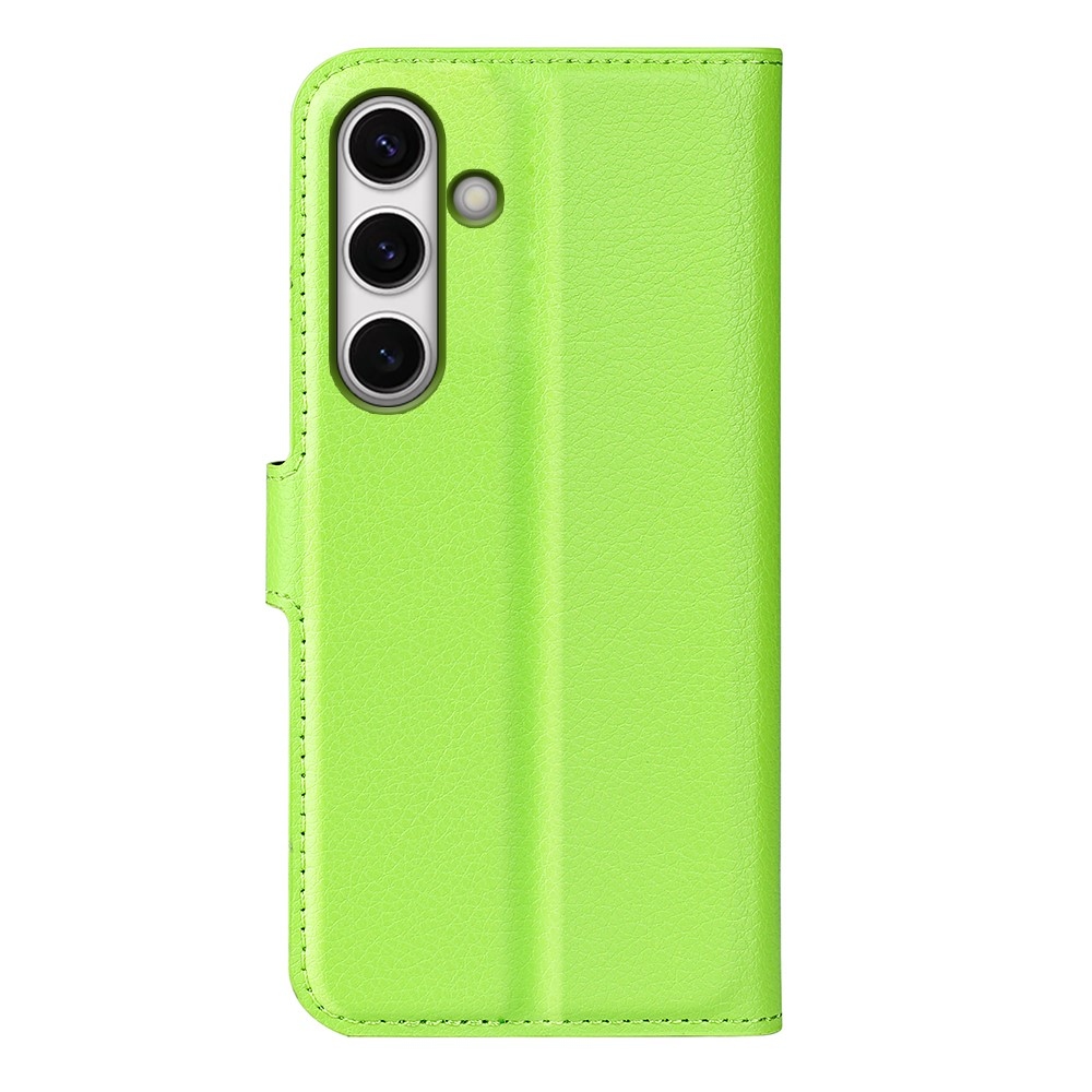 Litchi knížkové pouzdro na Samsung Galaxy S24 FE - zelené