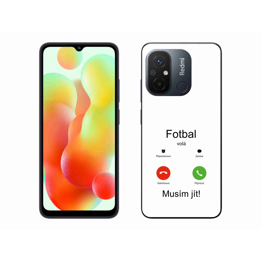 Gelový kryt mmCase na Xiaomi Redmi 12C - fotbal volá bílé pozadí