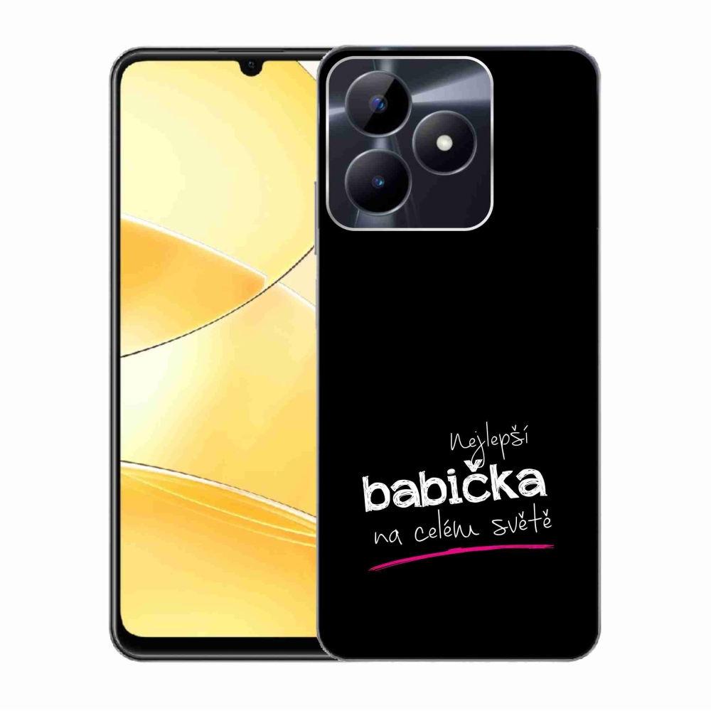 Gelový kryt mmCase na Realme C51/C53 - nejlepší babička 4 černé pozadí