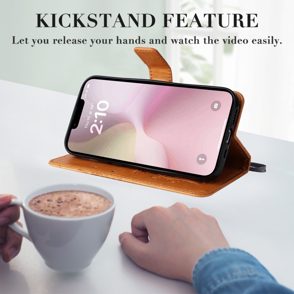 Big Butterfly knížkové pouzdro na iPhone 16e - žluté