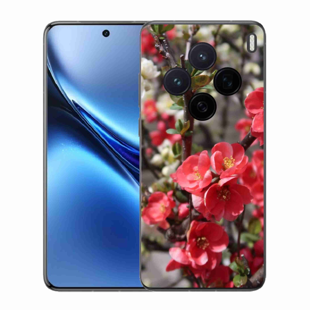 Gelový kryt mmCase na Vivo X200 5G - červené květy