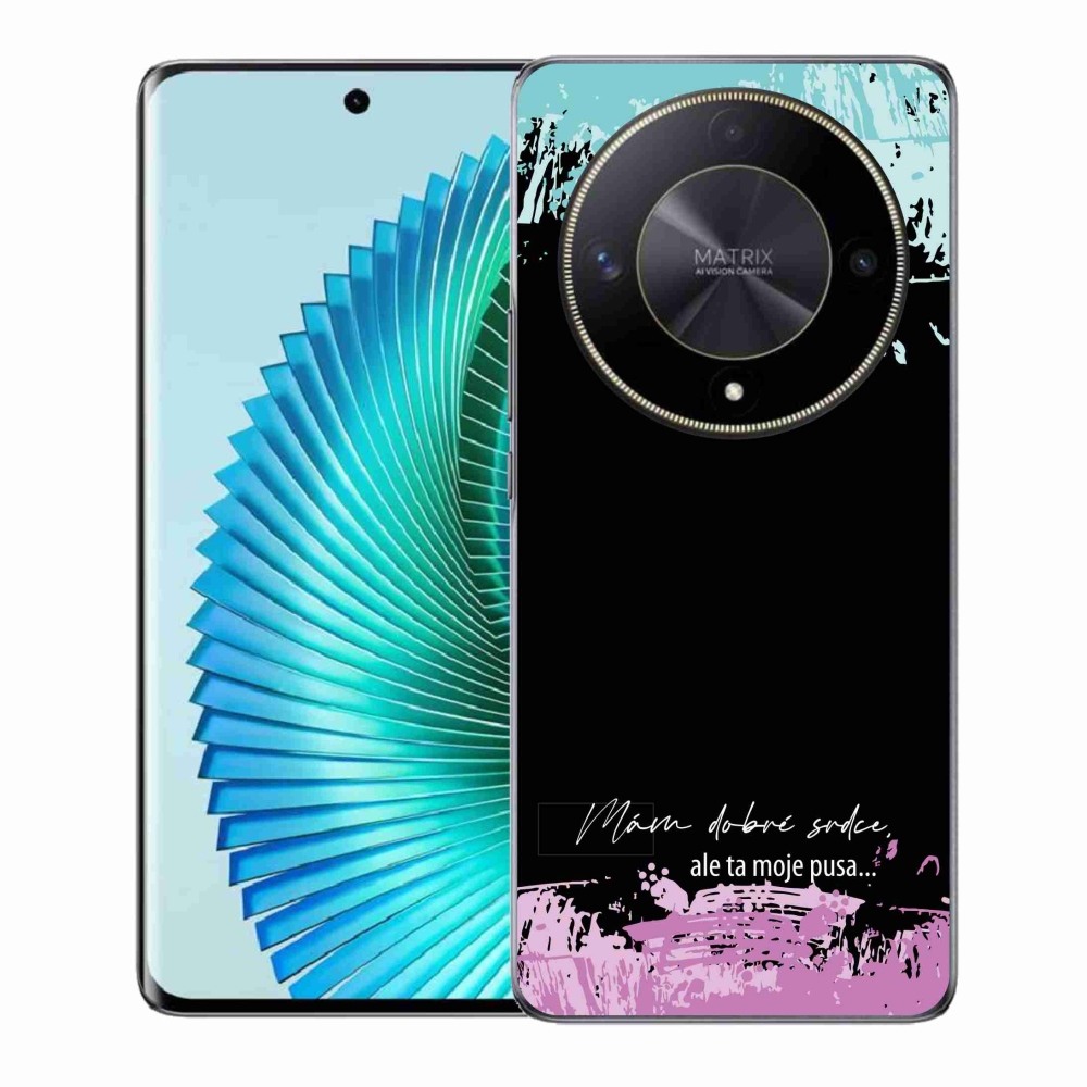 Gelový kryt mmCase na Honor Magic 6 Lite 5G - vtipný text 3 černé pozadí