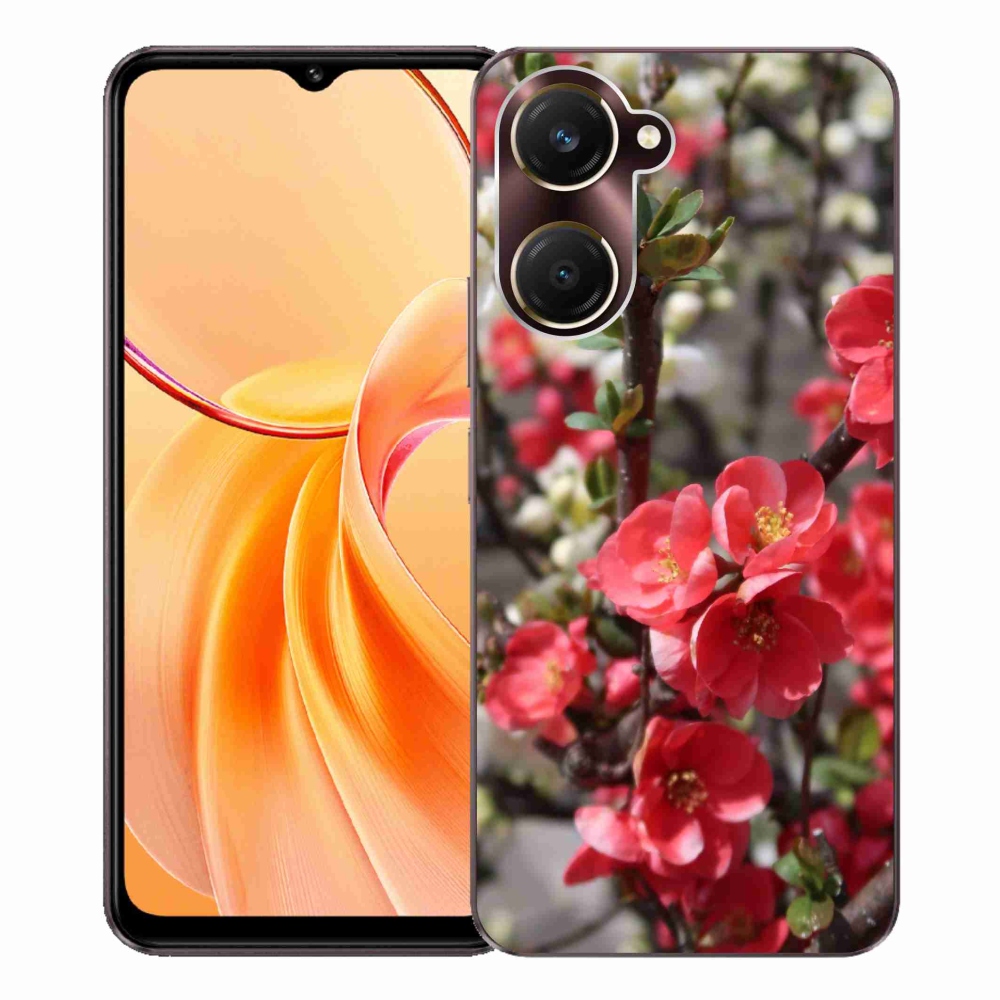 Gelový kryt mmCase na Vivo Y28s 5G - červené květy