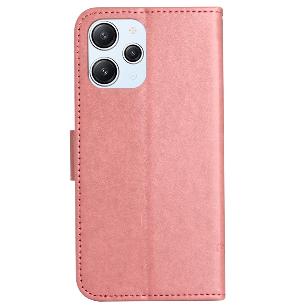 Flower knížkové pouzdro na Xiaomi Redmi 12 4G/5G - růžové