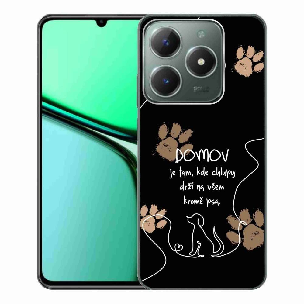 Gelový kryt mmCase na Realme C61 - psí motiv černé pozadí
