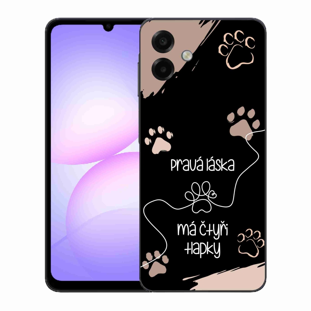 Gelový kryt mmCase na Samsung Galaxy A07 4G - psí motiv 1 černé pozadí