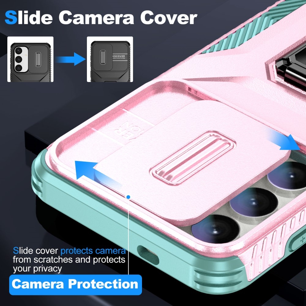Slip odolný kryt na Samsung Galaxy S24+/S25+ - růžový/modrozelený