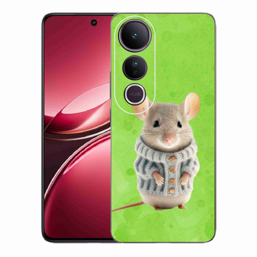 Gelový kryt mmCase na Vivo V50 Lite 4G/5G - myška ve svetru