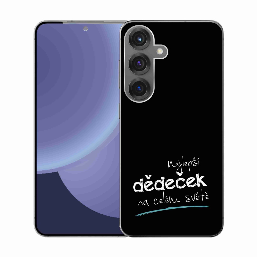 Gelový kryt mmCase na Samsung Galaxy S25 - nejlepší dědeček 3 černé pozadí